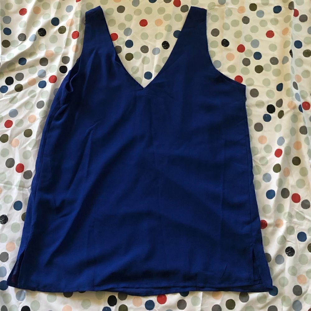 Royal blue V neck tank.